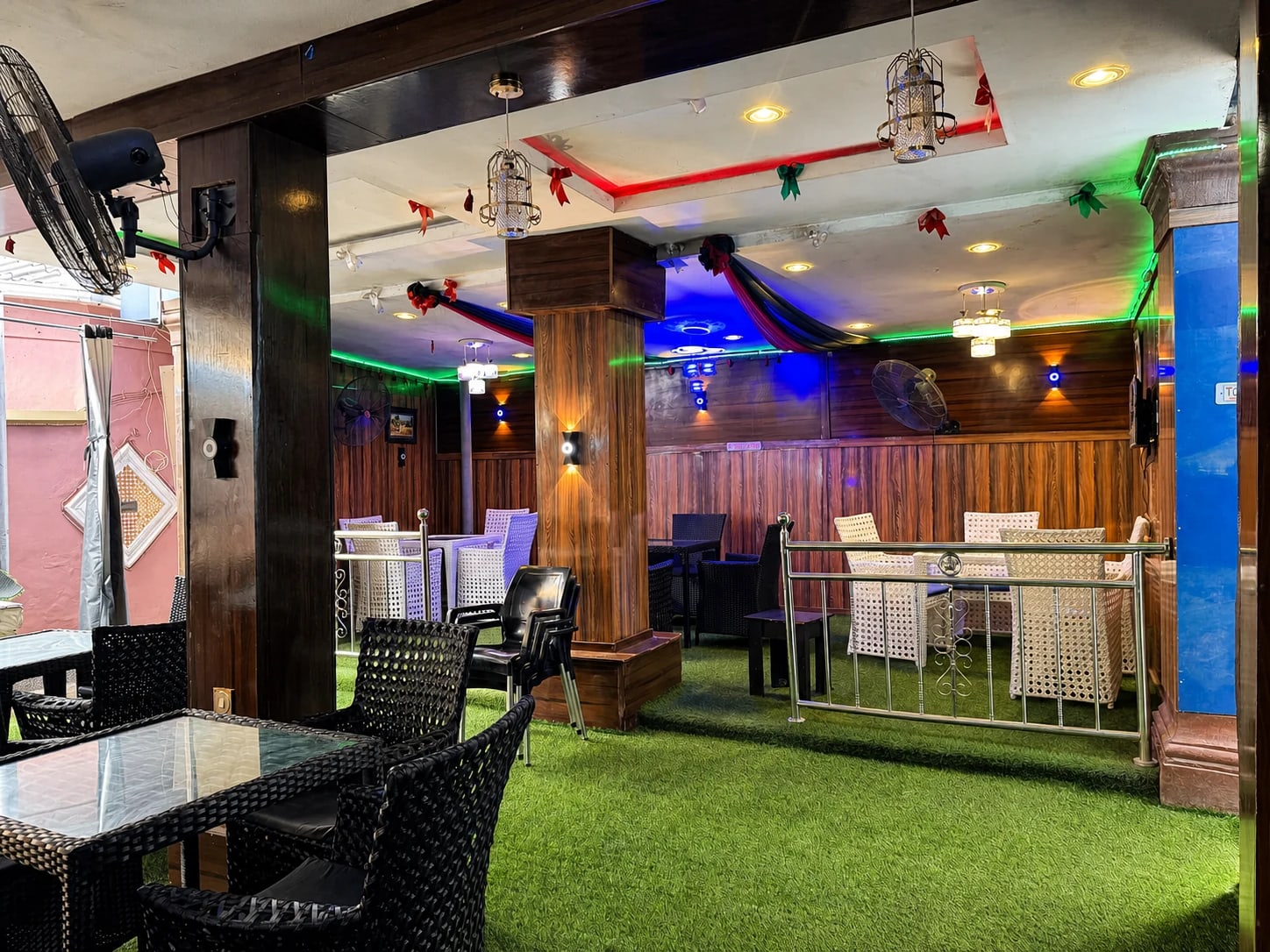 Outdoor lounge seating at Arcadia Hotels & Suites