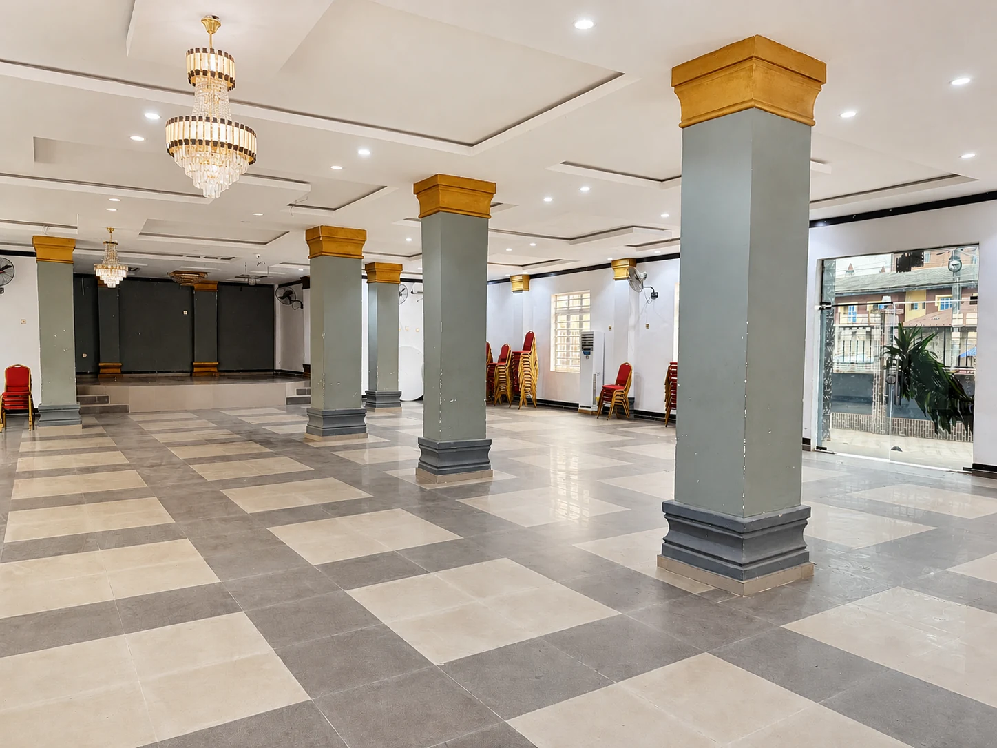Central view through the Arcadia Event Centre hall